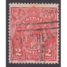 Australian    King George V    2d Red  Single Crown WMK 2nd State Plate Variety 16R33